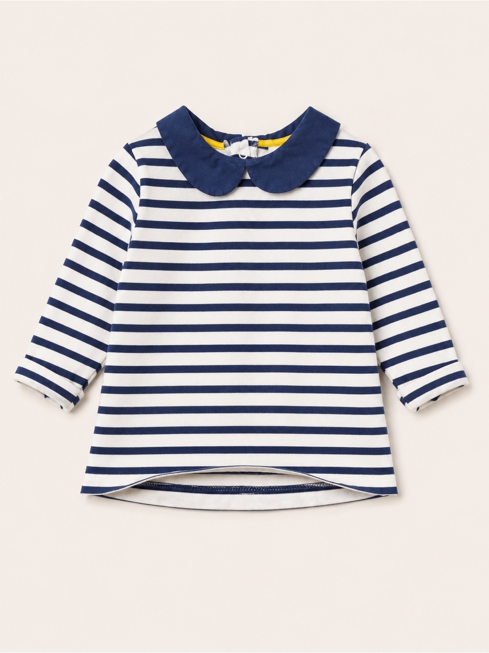 Baby Boden Navy & White Striped Peter Pan Collar Top